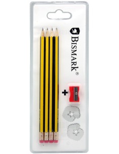 LAPIZ BISMARK C/GOMA + SACAPUNTAS (4u.)