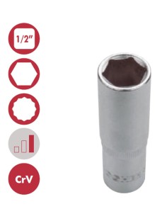 LLAVE VASO 1/2" LARGA 17mm. (6C.)