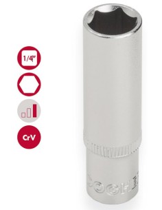 LLAVE VASO 1/4" LARGA  8mm. (6C.)