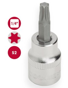 LLAVE VASO 1/4" C/PUNTA TORX T30mm.