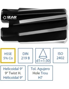 ESCARIADOR MAQUINA HUECO HSSE 5%CO DIN 219B (2310/73613) 38,00x56mm.
