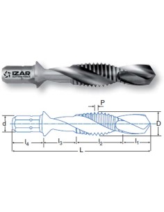 BROCA MACHO AVELLANADOR 1/4" (1610) M05x41mm. (P0,80/ 7mm.)