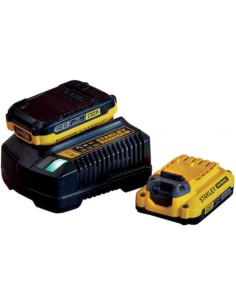 KIT CARGADOR BATERIA STANLEY + 2 BATERIAS V20 LI-ION 18V. 2,0Ah. SFMCB12D2