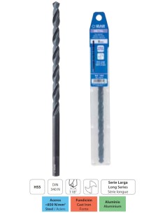 BROCA HIERRO HSS LARGA D340N (1003)  3,50x 73x112mm.