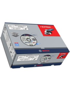 LOTE 200u. DISCOS HIERRO BOSCH FINO 115x1,0x22,2mm. + AMOLADORA BOSCH GWS 750