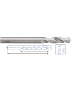 BROCA METAL DURO SERIE EXTRA CORTA DIN 6539N (9056/72356)  6,50x31x 70mm.