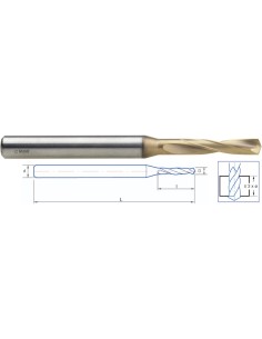 BROCA METAL DURO MATERIALES TEMPLADOS 60 HRC (8403/81621)  6,50x34x 79mm.