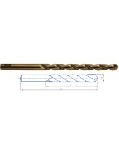 BROCA HIERRO MANGO CILINDRICO MATERIALES DUROS SERIE LARGA HSSE 5%CO DIN340N (1036/21406) 13,00x134x205mm.