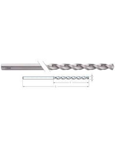 BROCA HIERRO M/CILINDRICO MATERIALES DUROS EXTRA LARGA HSSE 5%CO DIN 1869 (9040/74015)  8,50x210x305mm.