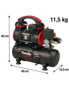 COMPRESOR AIRE SILENCIOSO CA-PRO6XS SILENT 6,0l. (1,0cv./8bar./156l./m./230v.)