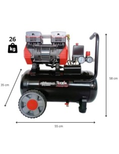 COMPRESOR AIRE SILENCIOSO CA-PRO 27XS SILENT 24l. (2,0cv./8bar./230l./m./230v.)